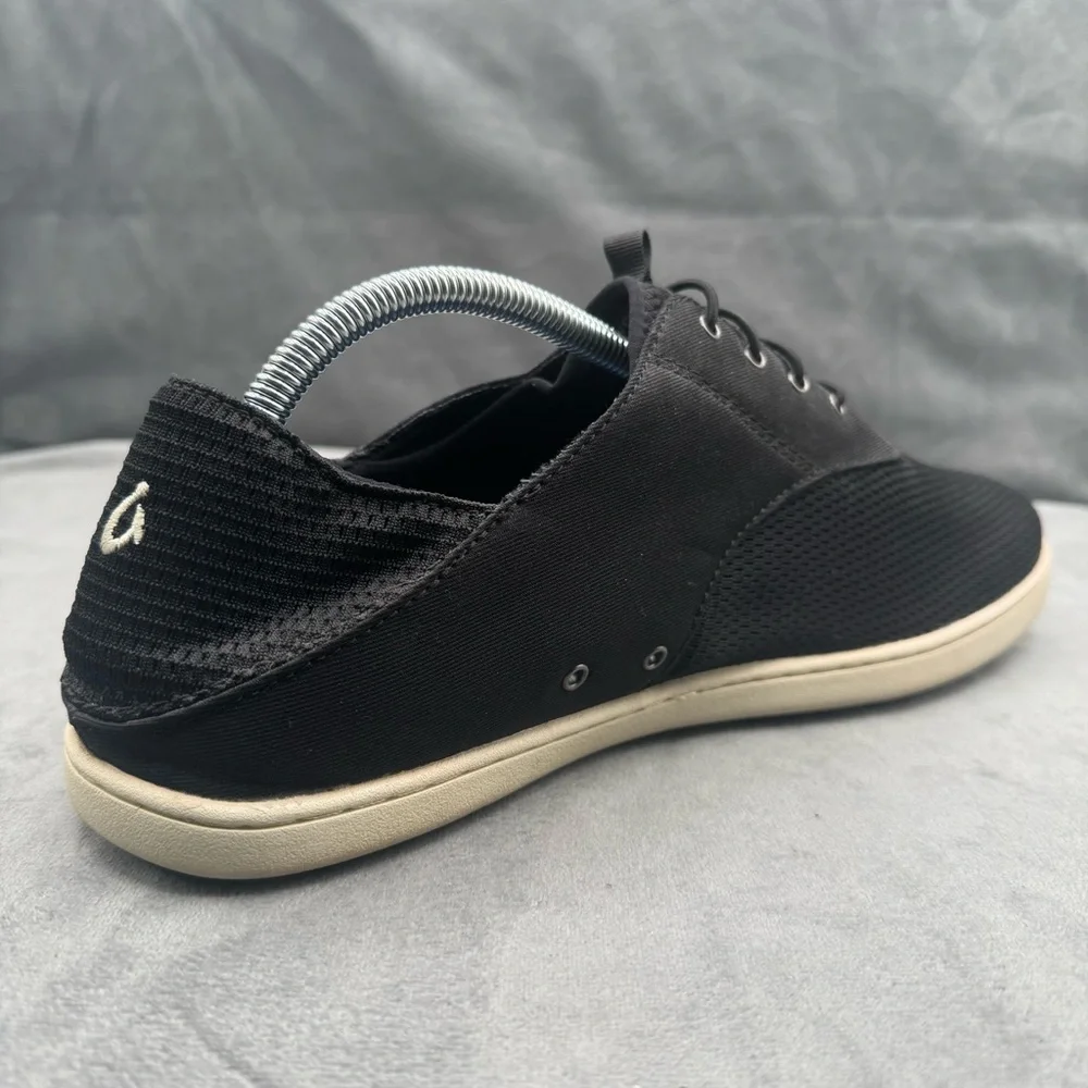 OluKai Nohea Moku Mens Size 10 Black Lace Up‎ Boat Casual Shoes